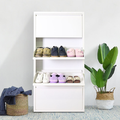 Gabinete de almacenamiento blanco del zapato del estante del zapato de la puerta deslizante de la sala de estar