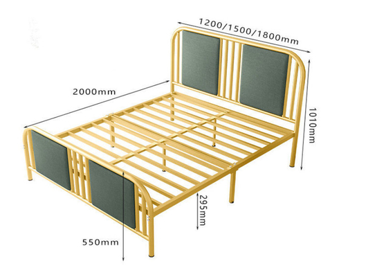 Precio barato de acero de rey Size Modern Design del tamaño de la reina de la cama matrimonial de la base de la cama del metal