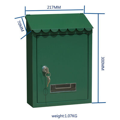 Weatherproof Outdoor Steel Mailbox for Apartment Waterproof with 2 Keys Lockable Powder Coating Finish Metal Postal Letter Boxes