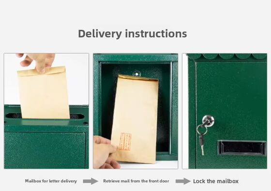 Weatherproof Outdoor Steel Mailbox for Apartment Waterproof with 2 Keys Lockable Powder Coating Finish Metal Postal Letter Boxes