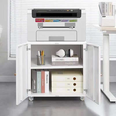 Cajonera de acero de doble puerta de estilo moderno, mueble para impresora con puertas enrollables, para colocar impresoras