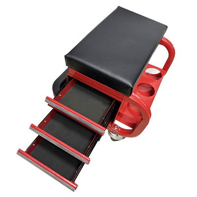 Metal Rolling Mechanic Stool for Auto Repair Workshops Heavy Duty Garage Shop Seat with Smooth-Rolling Casters for Automotive Maintenance and Professional Repair Work