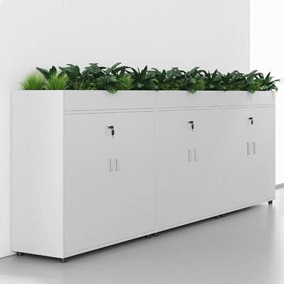 Unidad superior de gabinete de jardinera de acero con 3 espacios individuales para plantas, moderno estante de exhibición de macetas de metal para decoración de jardín interior