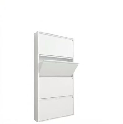 Gabinete de Zapatos de Acero Ultra Delgado de 4 Cajones para Almacenamiento que Ahorra Espacio
