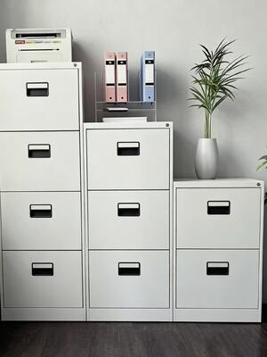 Armario de archivos de acero A4 de 4 cajones con cerradura para almacenamiento de archivos colgantes FC y organización de documentos de oficina