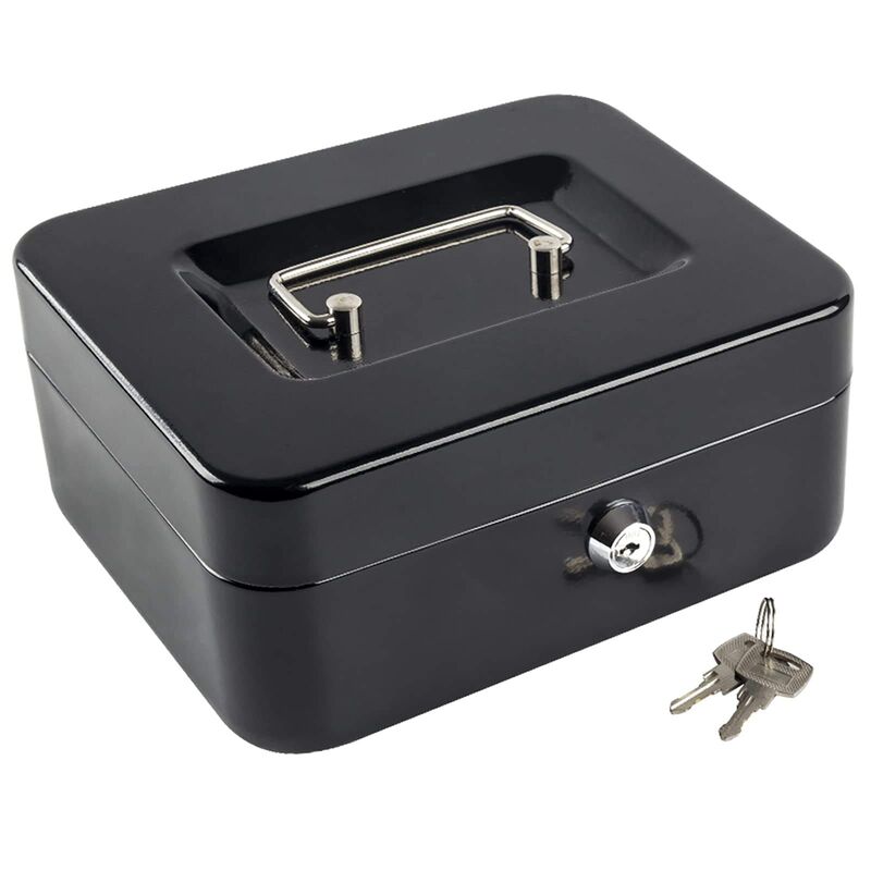 Caja de caja con llave de cerradura de mini metal y ABS ahorrar dinero organizador de seguridad para el hogar caja fuerte con ranura de bandeja de efectivo