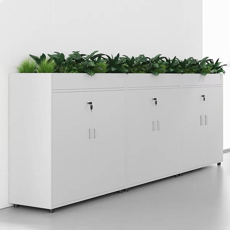 Unidad superior de gabinete de jardinera de acero con 3 espacios individuales para plantas, moderno estante de exhibición de macetas de metal para decoración de jardín interior
