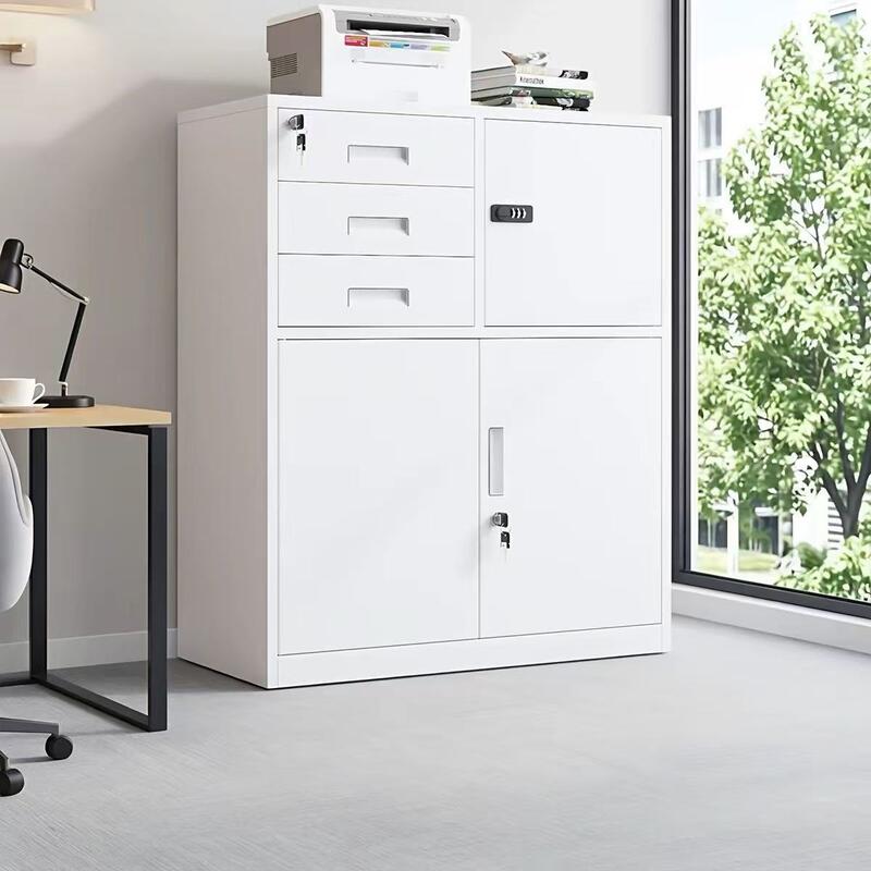 Archivador metálico de acero con diseño lateral estrecho, gabinete de almacenamiento de documentos metálico para archivos y suministros de oficina